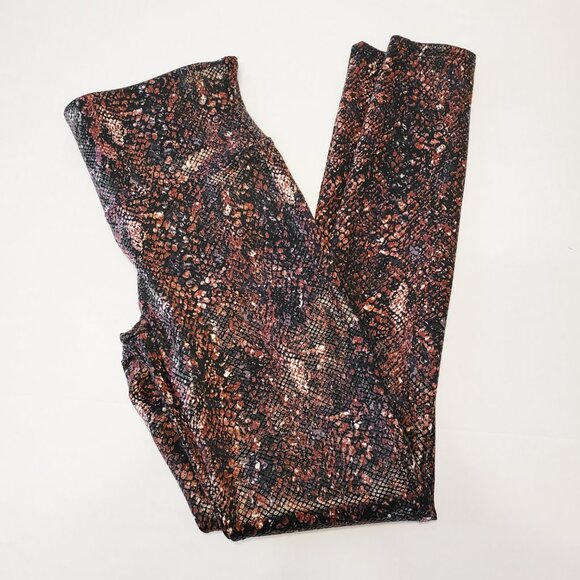 Spanx NEW Faux Leather Snake Shine Reptile Print Leggings - Picture 3 of 10